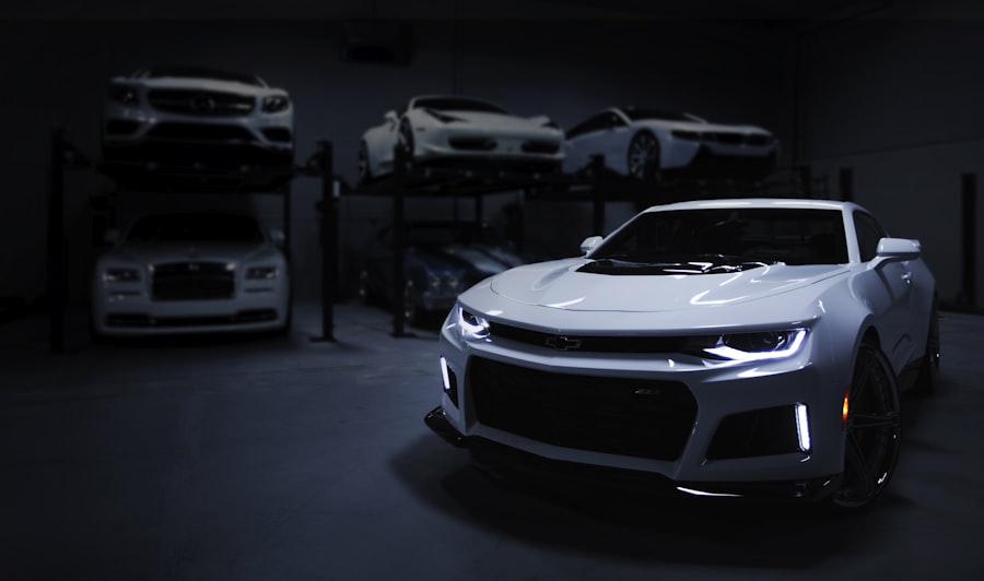 Premium car in showroom