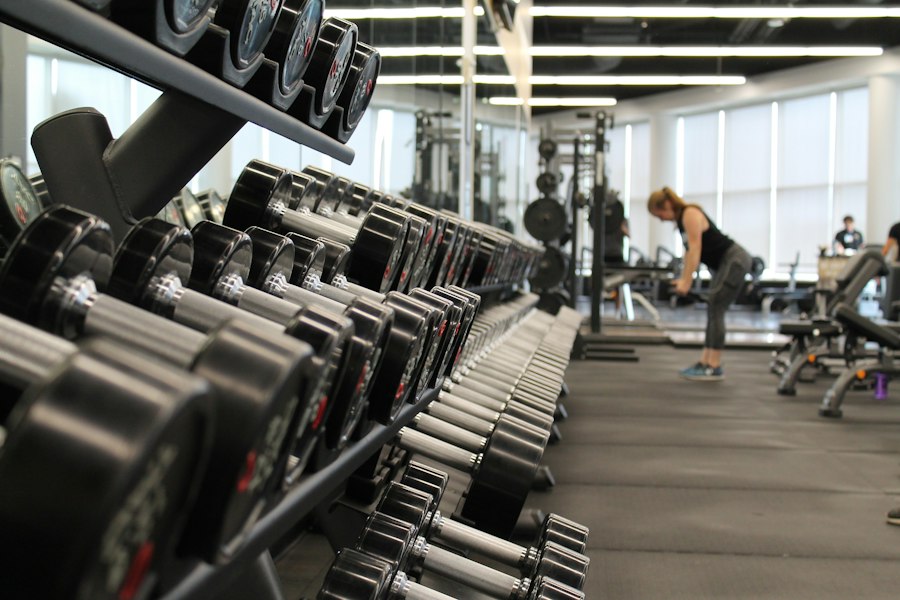 Fitness gym with weights